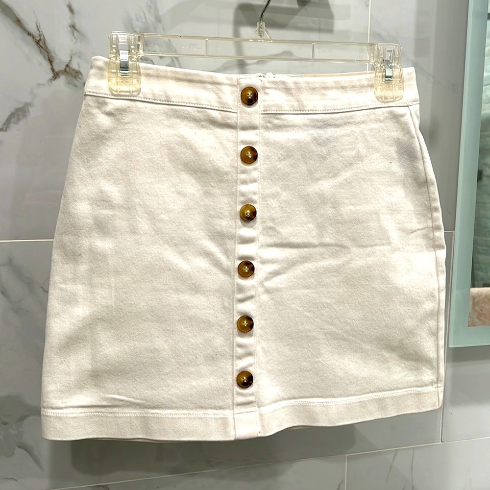White mini skirt